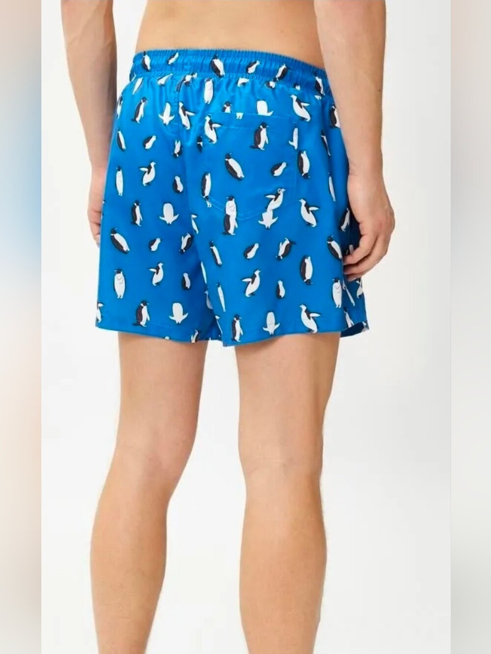 SMALL American Eagle Blue Penguin Flannel Boxer Shorts 29-31 WAIST